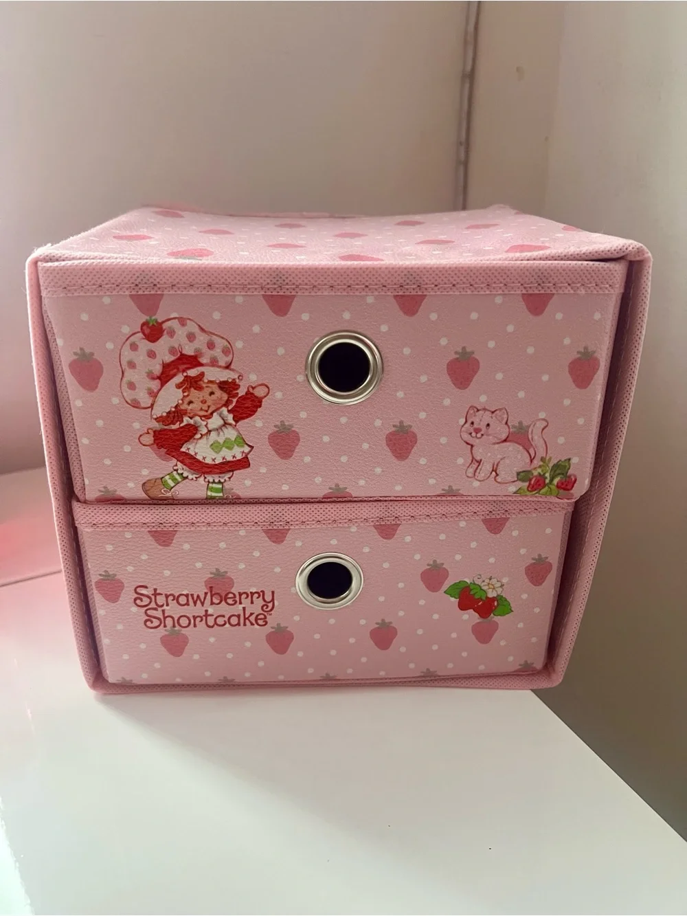 Strawberry Shortcake two-drawer fabric storage organizer